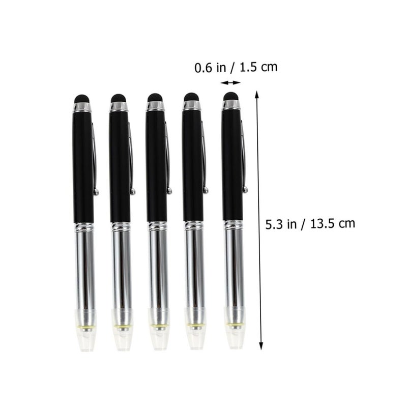 Multi Function 5 in 1 Stylus Pen with LED Light for Tablet Smartphone Note Taking Drawing - Image 3