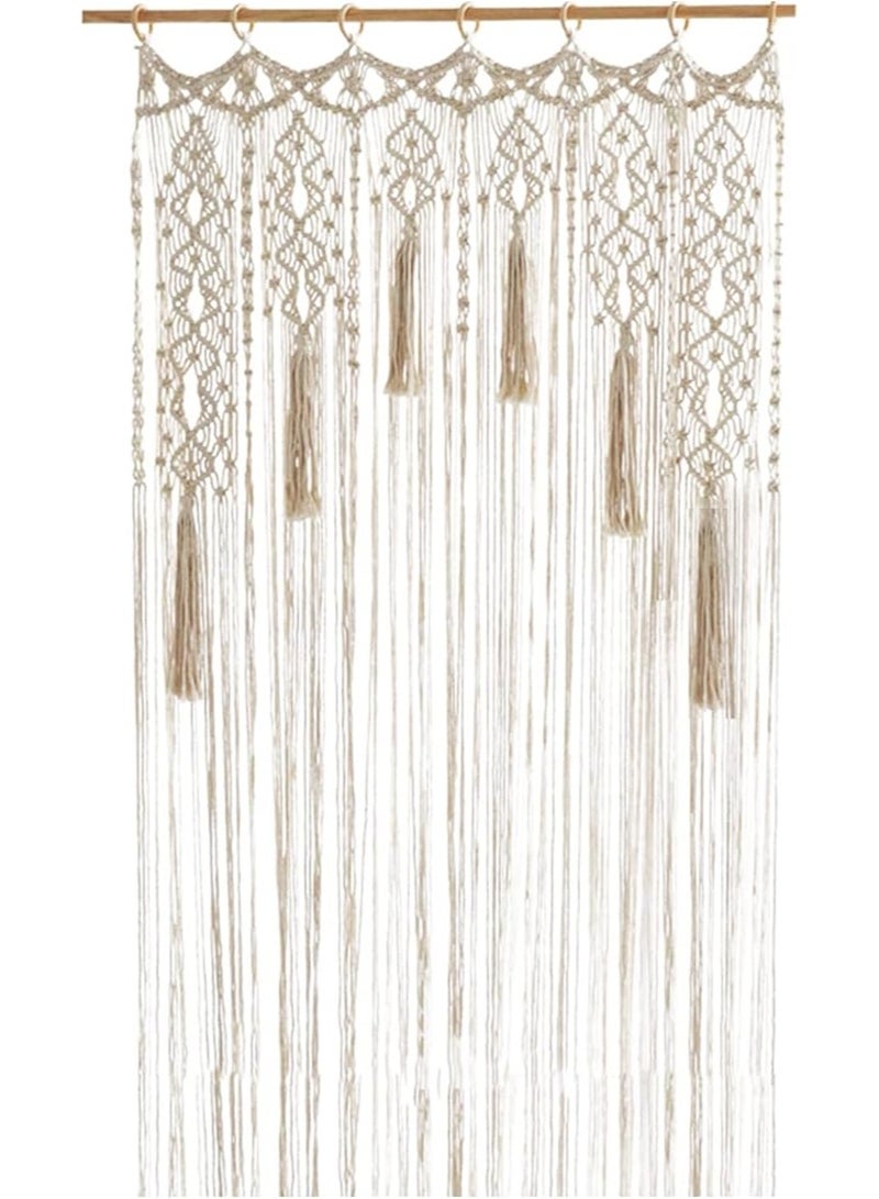 انتيكيانو مكرمية جدارية – ديكور يدوي من القطن – المقاس 43×39 بوصة (110×100 سم) - Image 1