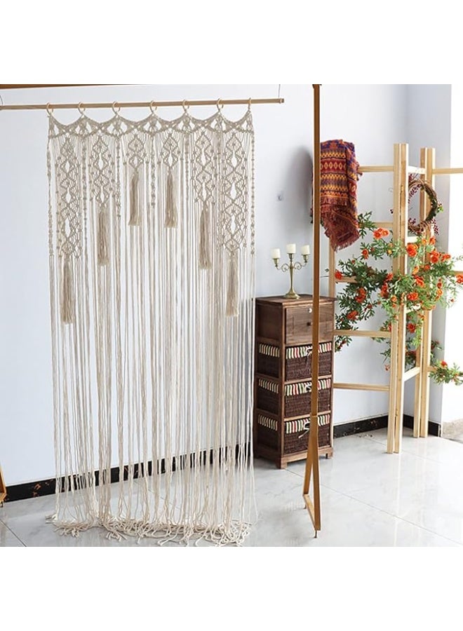 انتيكيانو مكرمية جدارية – ديكور يدوي من القطن – المقاس 43×39 بوصة (110×100 سم) - Image 4