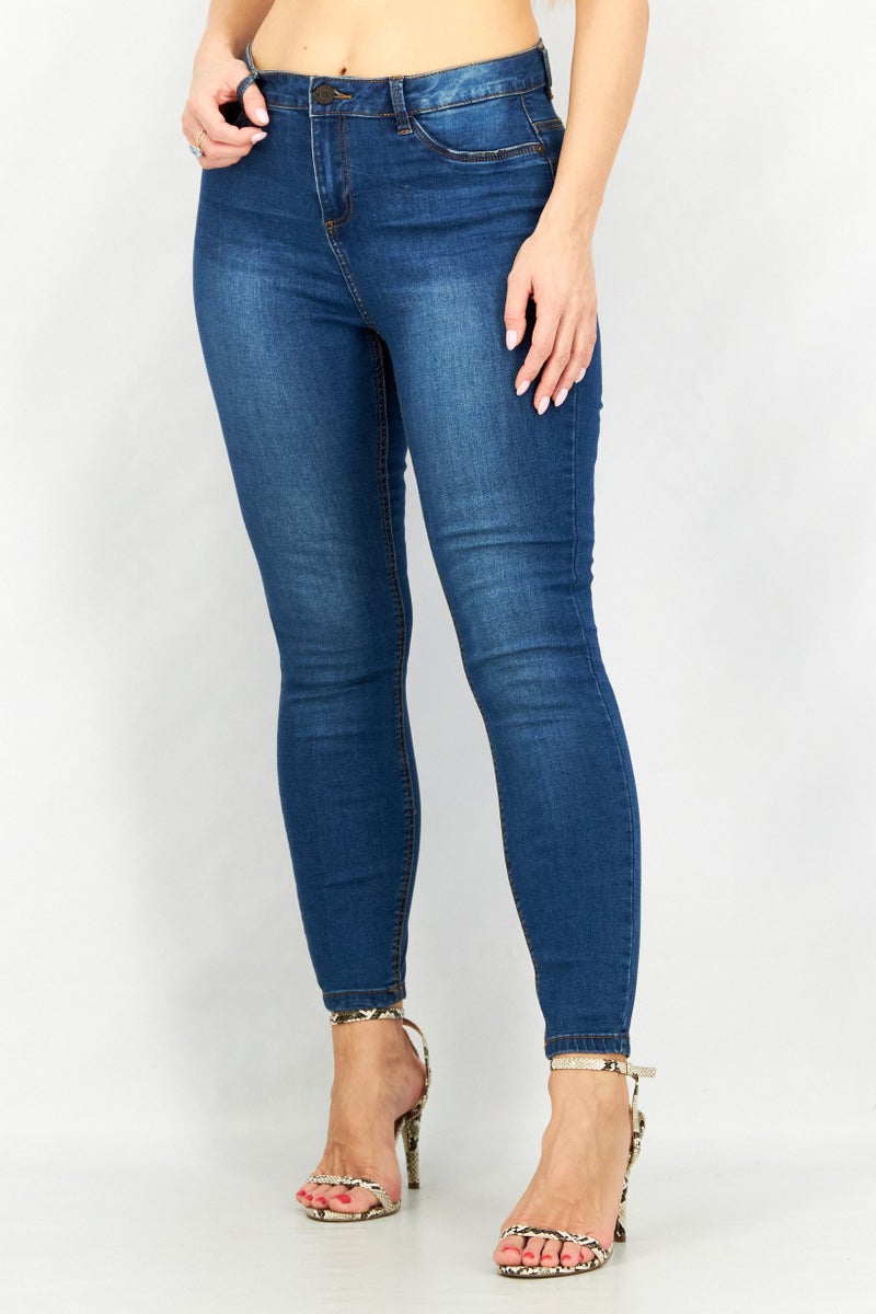 NOISY MAY جينز ضيق للنساء قابل للتمدد، أزرق - Image 1