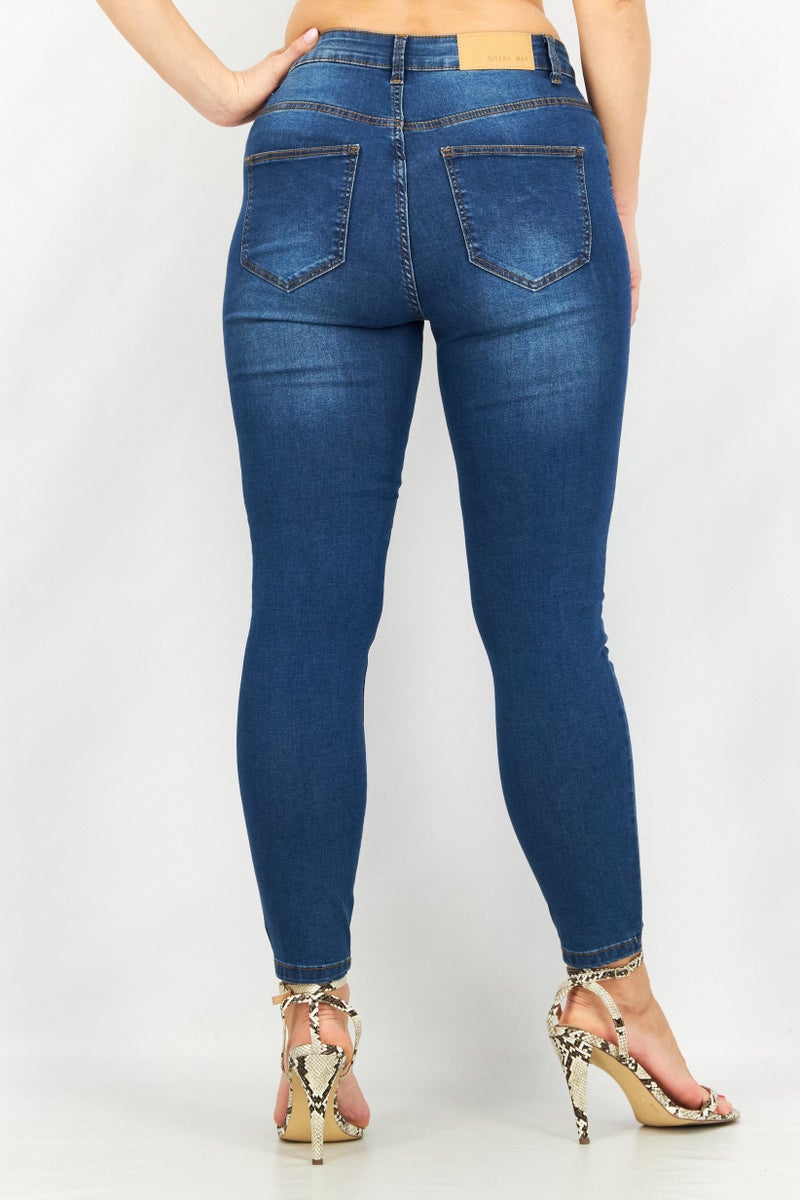 NOISY MAY جينز ضيق للنساء قابل للتمدد، أزرق - Image 3