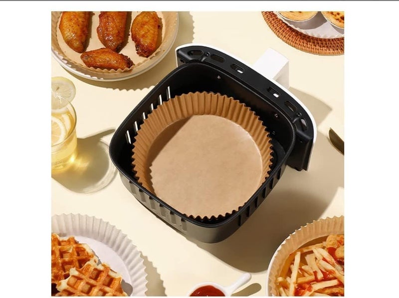Air Fryer Disposable Paper Liner, Air Fryer Liners, Non-stick Parchment Paper Pads Oil Resistant, Waterproof, Food Grade Baking Paper for Roasting Microwave (20cm) (50) - Image 3