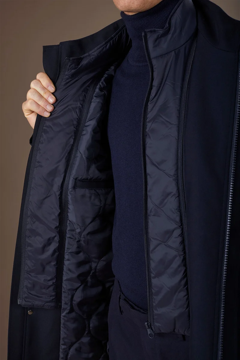Doppelganger Blue Men's technical padded jacket - DK Blue for Men | Best Price UAE
