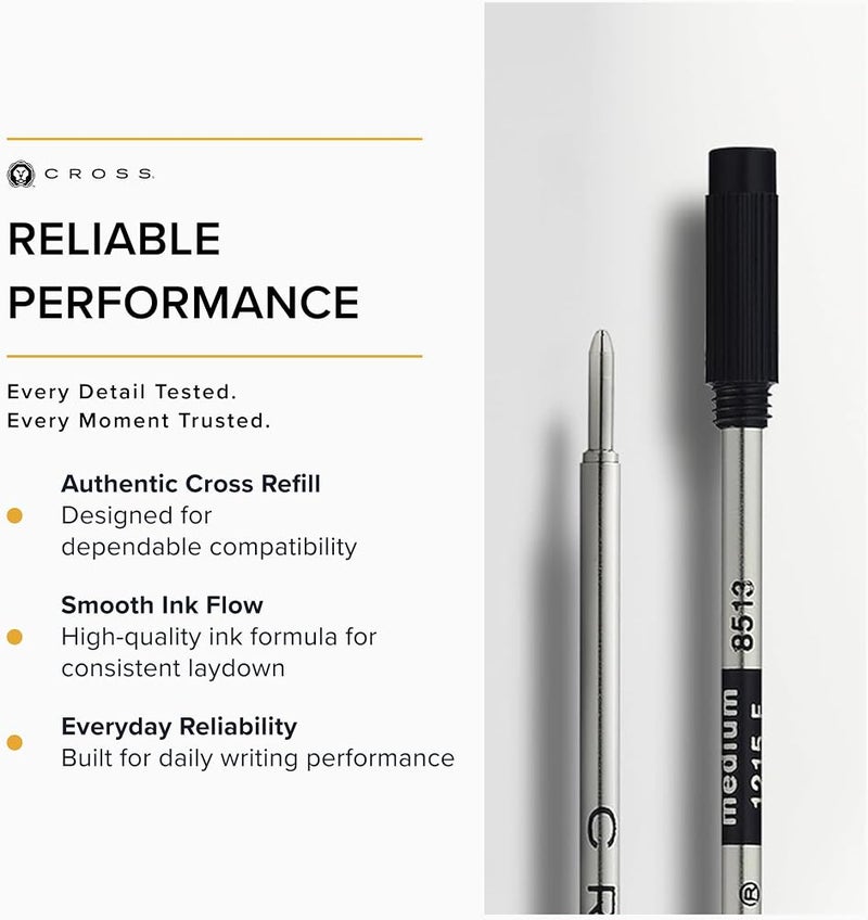 Cross Refills for Ballpoint Pens, Medium, Black Ink, 2/Pack (85132) - Image 4