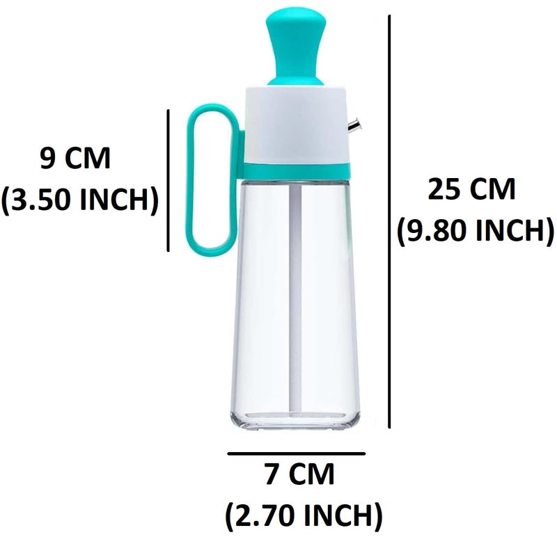 Trendegic 2 in 1 Transparent oil vinegar dispenser with Silicone Oil Dropper Nozzle for Kitchen Cooking Baking Roasting Salad Refillable Olive Sprayer 1 PC Blue - Image 5