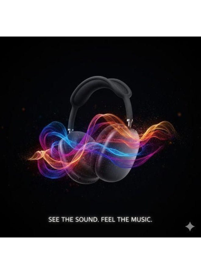 Max headphones identical to the original, with the same box, high-quality sound, and a microphone - black. - Image 2