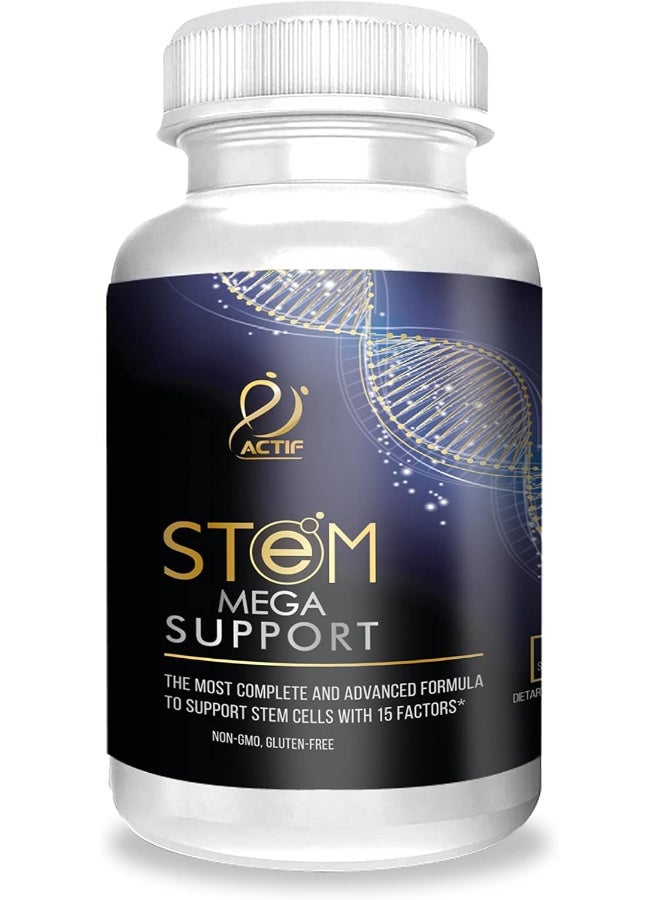 ACTIF Stem Cell Mega Support with 15 Factors - Non-GMO, 2 Month Supply, Made in USA - Image 2