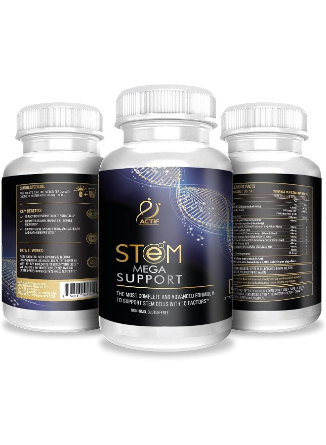ACTIF Stem Cell Mega Support with 15 Factors - Non-GMO, 2 Month Supply, Made in USA - Image 5