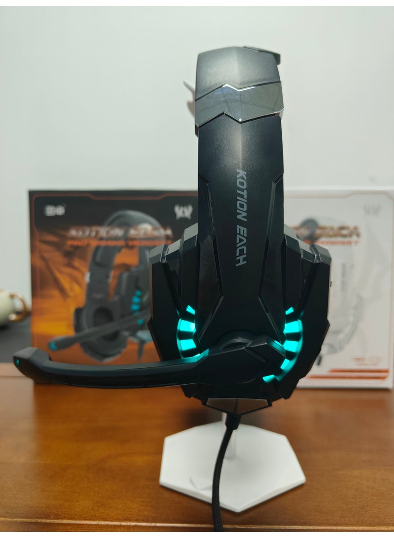 ACLIX Gaming Headset - KOTION EACH G9000 Pro Gaming Headset for PC, PS4, Xbox One - Noise Isolating Microphone, LED Light, Over-Ear Comfort with Volume Control - Image 2