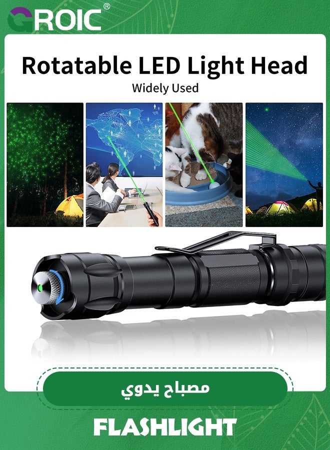Long Range Flashlights, Pointer Flashlights, High Lumens, Compact and Rechargeable Flash Light Portable Pointer for Camping Hiking Outdoor Emergency