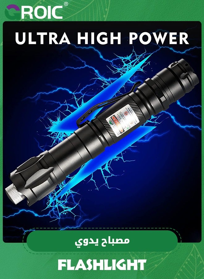 Long Range Flashlights, Pointer Flashlights, High Lumens, Compact and Rechargeable Flash Light Portable Pointer for Camping Hiking Outdoor Emergency