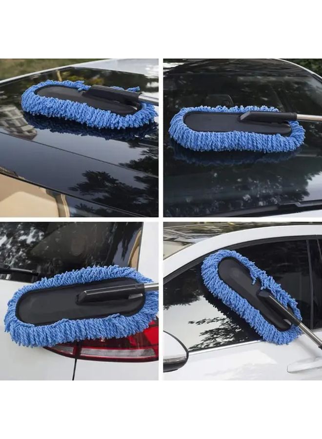 2 Pcs Gray Car Brushes Set Microfiber Duster Extendable Handle For Interior Exterior Cleaning - Image 4