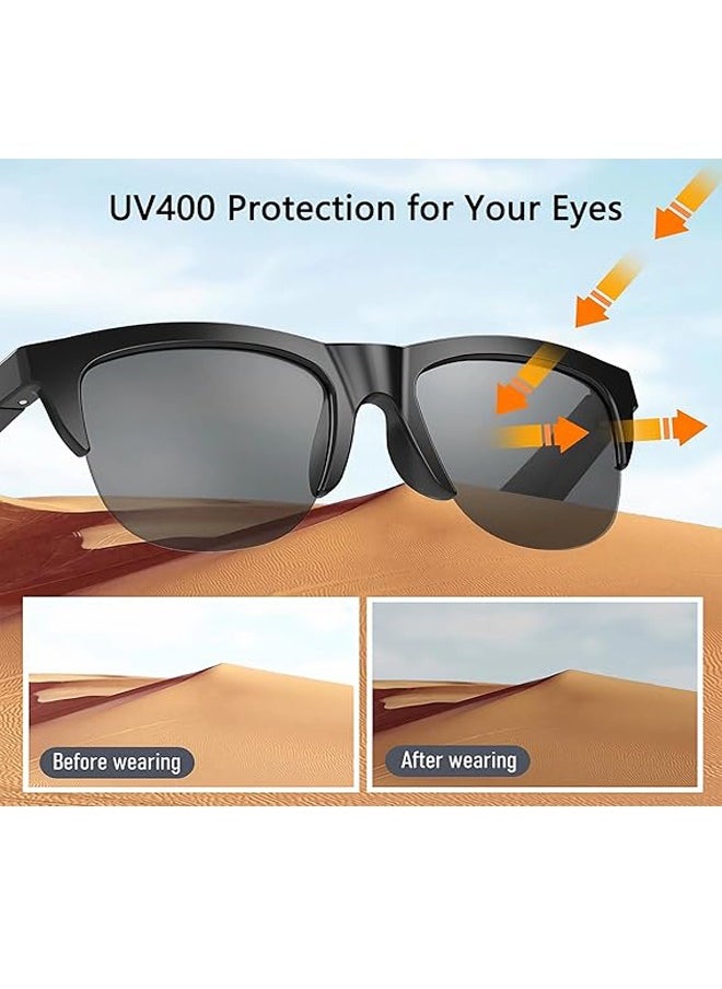 General - Smart Glasses Open Ear Bluetooth Sunglasses 5.3 Bluetooth Smart Sunslasses Touch Control Music Calling with UV Filtered Lenses Storage Case - Image 1