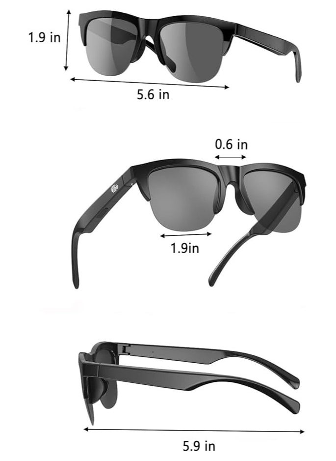 General - Smart Glasses Open Ear Bluetooth Sunglasses 5.3 Bluetooth Smart Sunslasses Touch Control Music Calling with UV Filtered Lenses Storage Case - Image 1