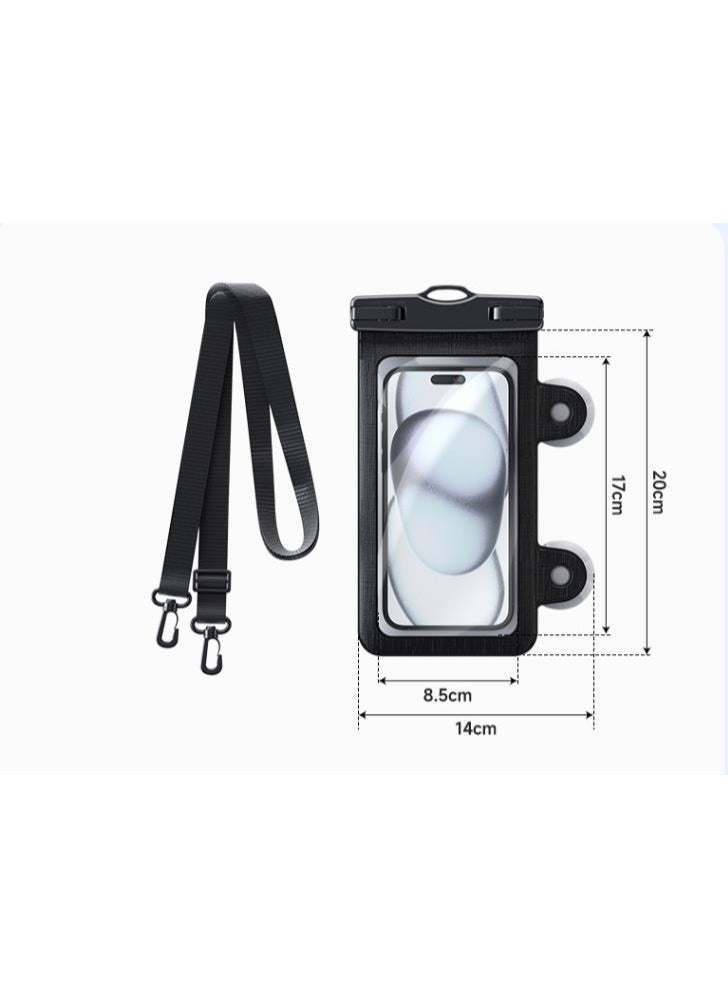 Golden 2 Pack IPX8 waterproof phone box, waterproof phone box for swimming, iPhone underwater phone box with suction cups to fix on the wall, freeing hands, equipped with double hook lanyard, more firm, suitable for all models (YS22)  - Image 2