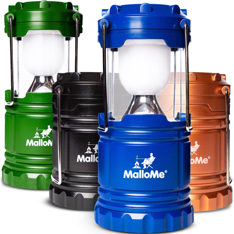 MalloMe Camping Lantern Multicolor 4 Pack Lanterns for Power Outages Camping Lights for Tent Hanging Camp Light Tent Lamp Emergency Battery Powered LED Lantern Rechargeable Batteries Not Included - Image 2