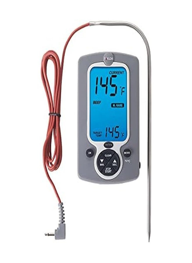 Taylor Instant Read Wired Probe Digital Meat Food Grill BBQ Cooking Kitchen Thermometer White - Image 1