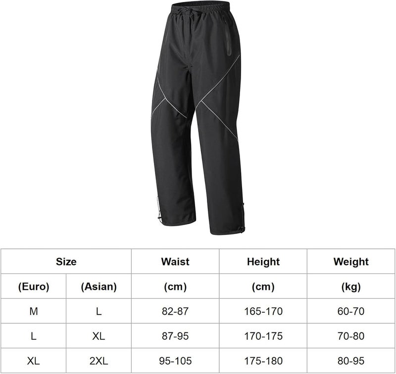 Rain Pants, Waterproof Windproof Reflective Motorcycle Pants Lightweight Mesh Liner Quick Wear Off for Riders Hikers Campers Cyclists Outdoor Adventures - Image 3