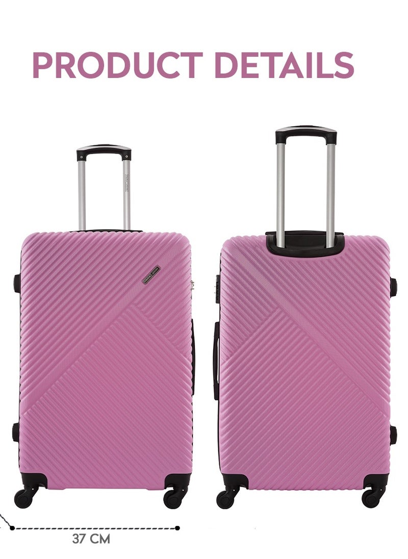 PARAJOHN Aurora Checked-In Luggage Medium (24-Inch) ABS Hard Case Trolley Bag with 4 Spinner Wheels and Lock - Pink  - Image 4