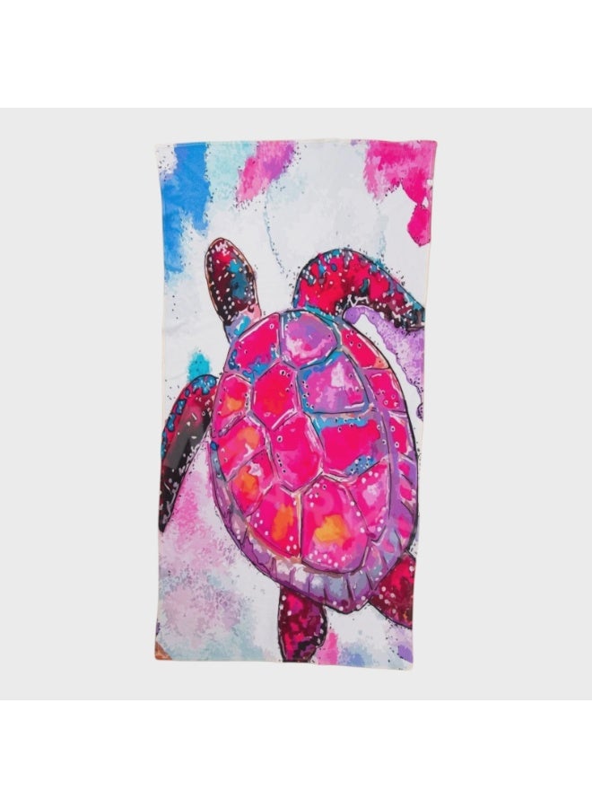 Large Beach Towel (140*70cm) Absorption Material, Various Designs (Turtle) - Image 4