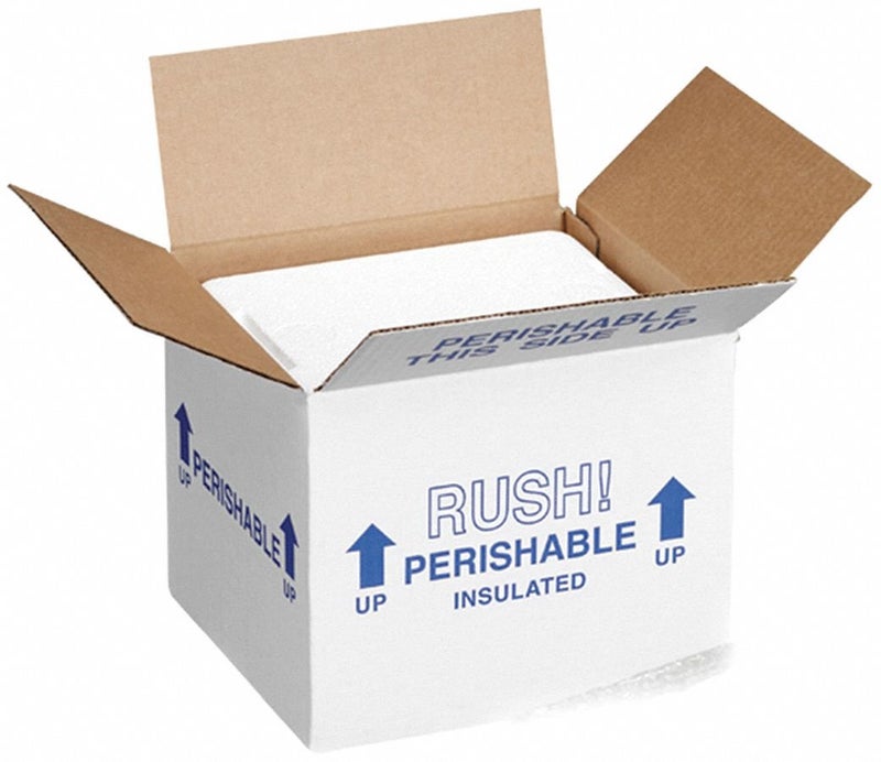 205C Thermo Chill Insulated Carton with Foam Shipper, Small, 6" Length x 5" Width x 6-1/2" Depth (Case of 2)