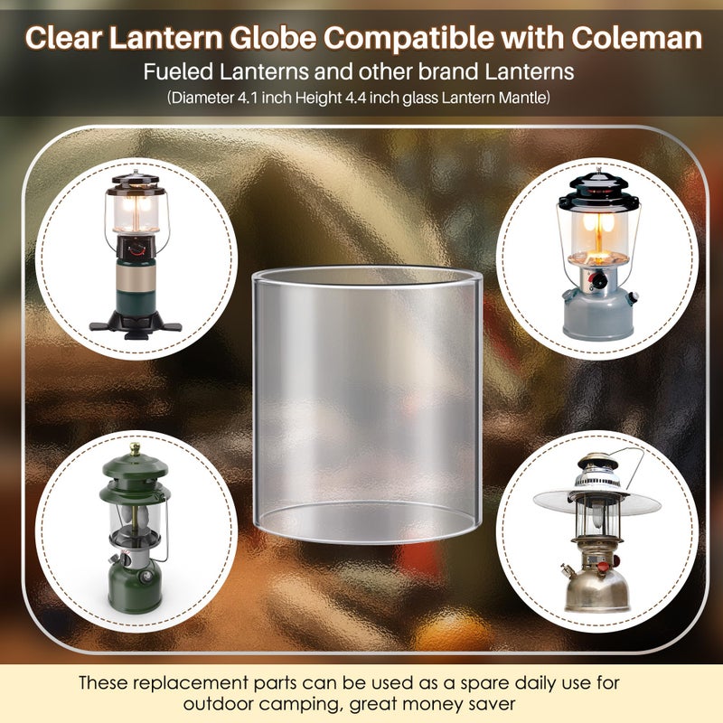 Ceoighe Propane Lantern Globe Glass Replacement Compatible with Coleman Fueled Lanterns, Standard Replacement Parts, Clear Lantern Mantles, Reusable Lantern Mantles Parts for Outdoor Camping Lantern - Image 5