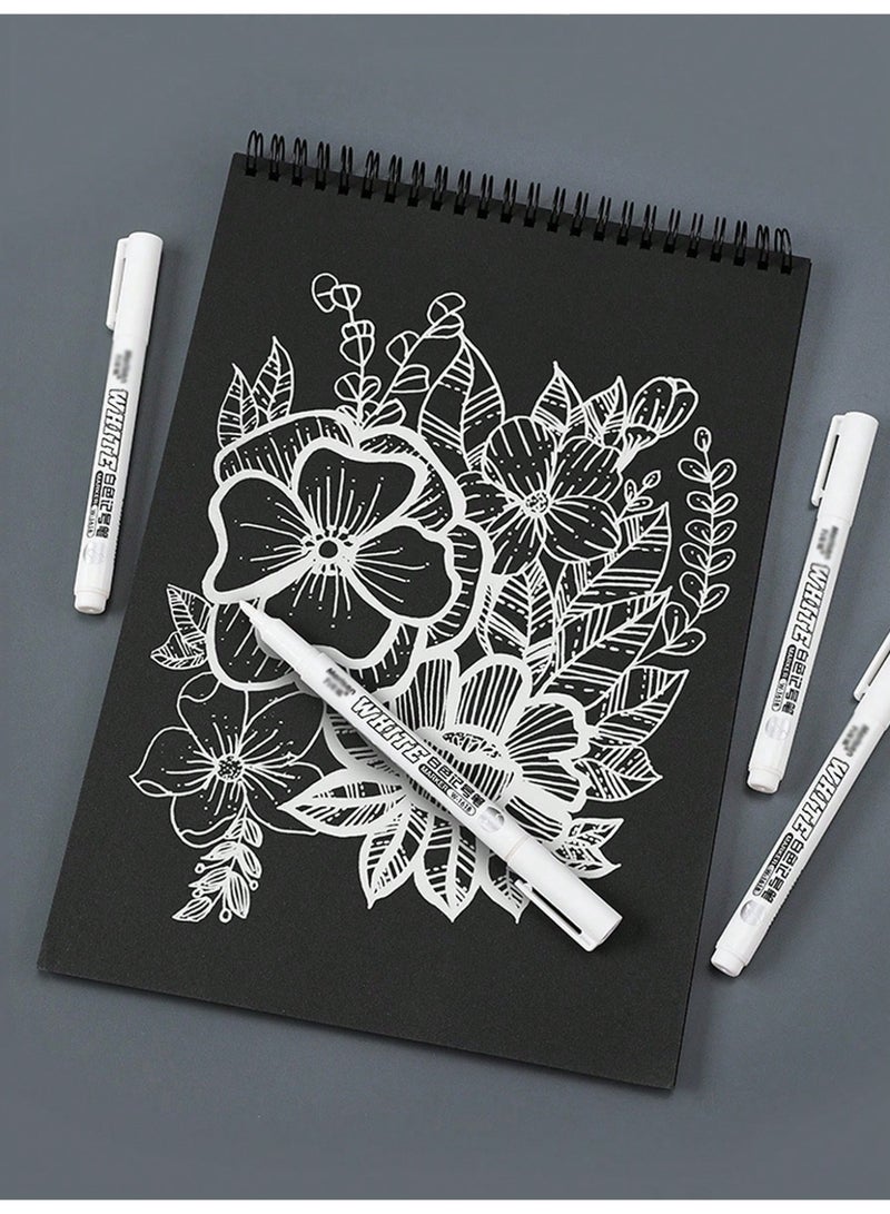 12pcs White Permanent Marker Pens – Waterproof, Oil-Based, Quick-Dry, Fade-Resistant Broad Tip for Wood, Glass, Metal, Ceramics, Fabric & DIY Art | Ideal for Graffiti, Greeting Cards, School & Creative Gifts - Image 5