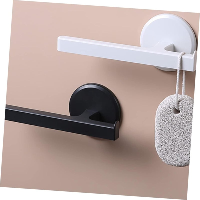 DOITOOL 2pcs Wall Mounted Towel Rack Punch Bathroom Holder for Space-Saving Towel Storage Black Design for Kitchen Utensils - Image 3