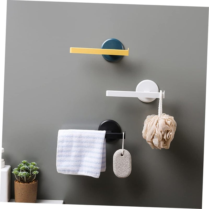 DOITOOL 2pcs Wall Mounted Towel Rack Punch Bathroom Holder for Space-Saving Towel Storage Black Design for Kitchen Utensils - Image 2