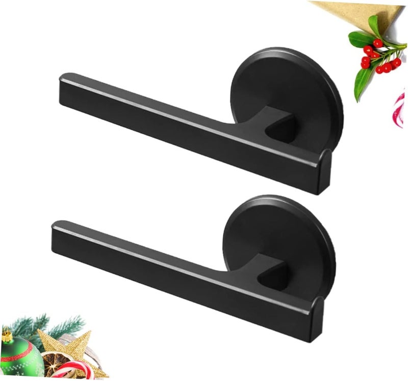 DOITOOL 2pcs Wall Mounted Towel Rack Punch Bathroom Holder for Space-Saving Towel Storage Black Design for Kitchen Utensils - Image 5