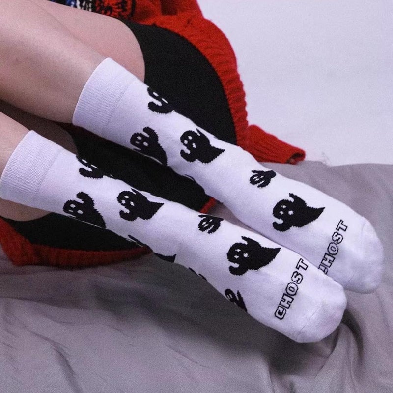 SherryDC Men's Halloween Pumpkins Bats Novelty Fun Crew Length Casual Dress Socks 2-Pack - Image 4