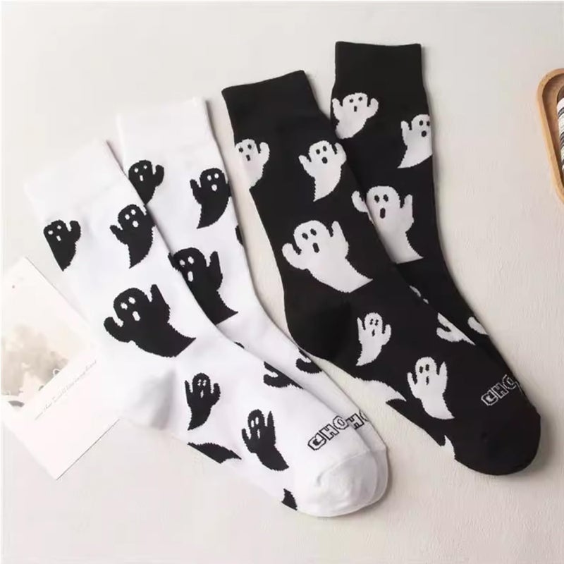 SherryDC Men's Halloween Pumpkins Bats Novelty Fun Crew Length Casual Dress Socks 2-Pack - Image 2