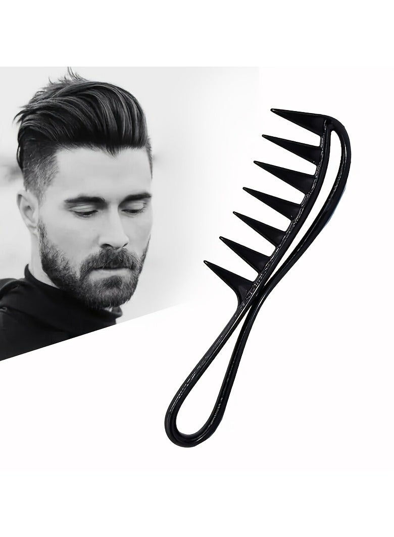 مشط شعر بلاستيكي واسع الأسنان لفك تشابك وتدليك الشعر المجعد - مثالي لتصفيف الشعر والعناية بتجعيده - Image 1