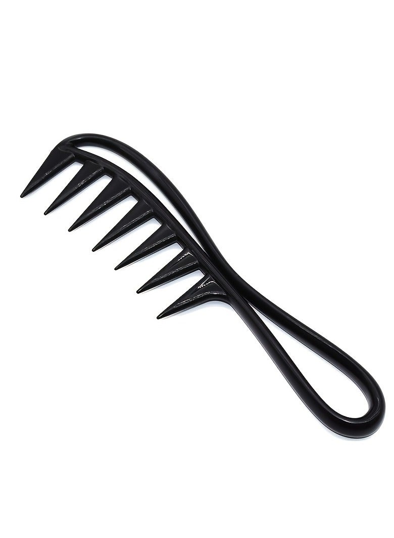 مشط شعر بلاستيكي واسع الأسنان لفك تشابك وتدليك الشعر المجعد - مثالي لتصفيف الشعر والعناية بتجعيده - Image 5