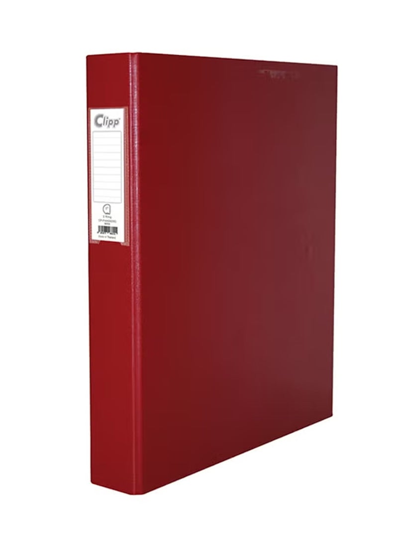 CLIPP A4 Size D-ring Binder With Two Rings 1 Inch Width Maroon 