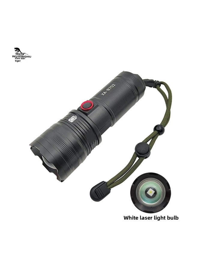 XHP70 Or White Laser Aluminum Alloy Flashlight Zoom Type-c Charging Port With Output Gift Box Flashlight-Color:XA-B702 White Laser Flashlight Gift Box  - Image 4