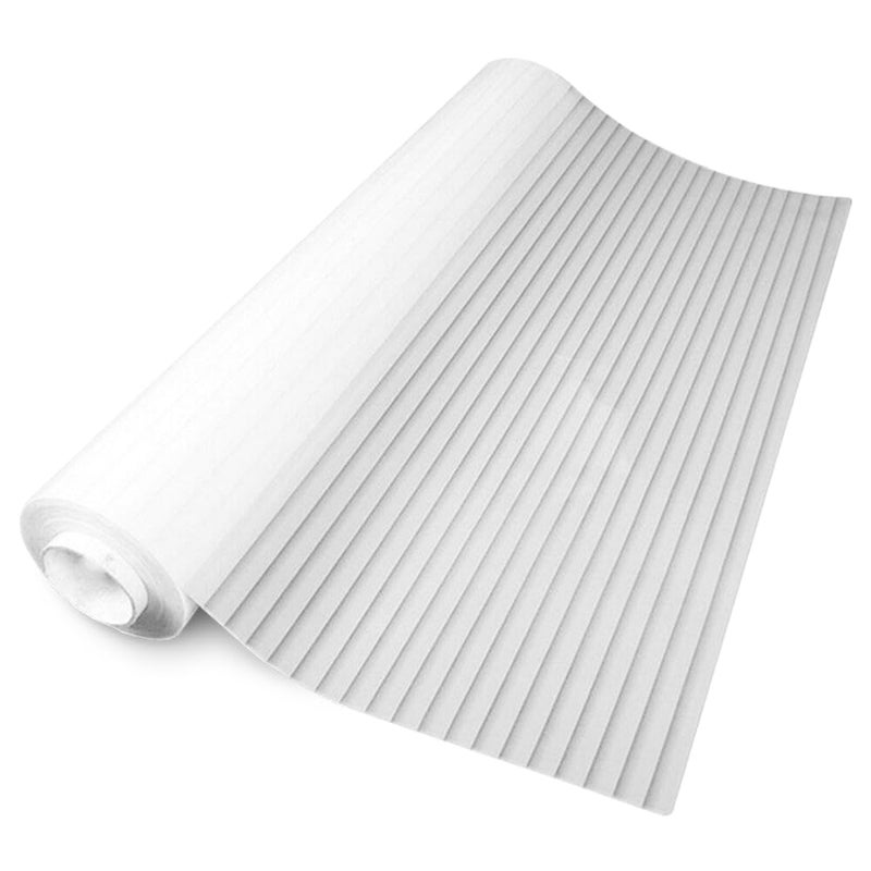 Karomouj Window Frosted Film with Trendy Geometric Stripes Film Design for HomeOfficeBathroom 30CM X 100CM White