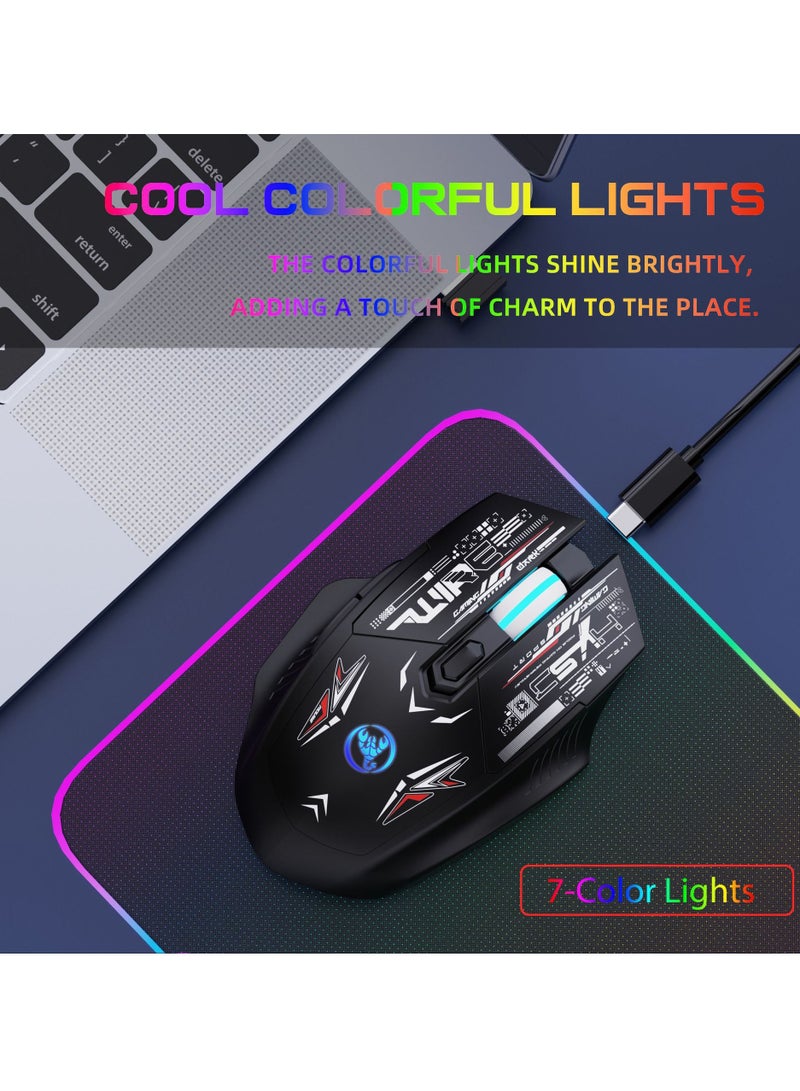 HXSJ T38 Dual Mode Silent Mouse, Wireless Bluetooth Computer Gaming Mouse with Adjustable 800-1200-1600DPI - Image 5