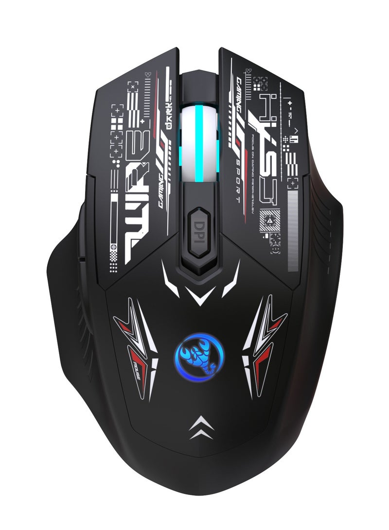 HXSJ T38 Dual Mode Silent Mouse, Wireless Bluetooth Computer Gaming Mouse with Adjustable 800-1200-1600DPI - Image 1