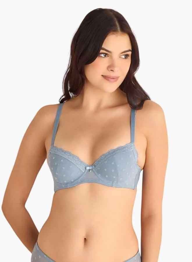 Splash FAV Lace Detail Bra with Hook and Eye Closure