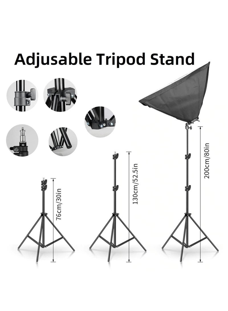 Photography Softbox Studio Kit Rectangle Continuous SoftBox Lighting Bundle [50x70cm Softbox *2pcs] & [Light Holder Stand *2pcs] Photo Studio Equipment Set - Image 3