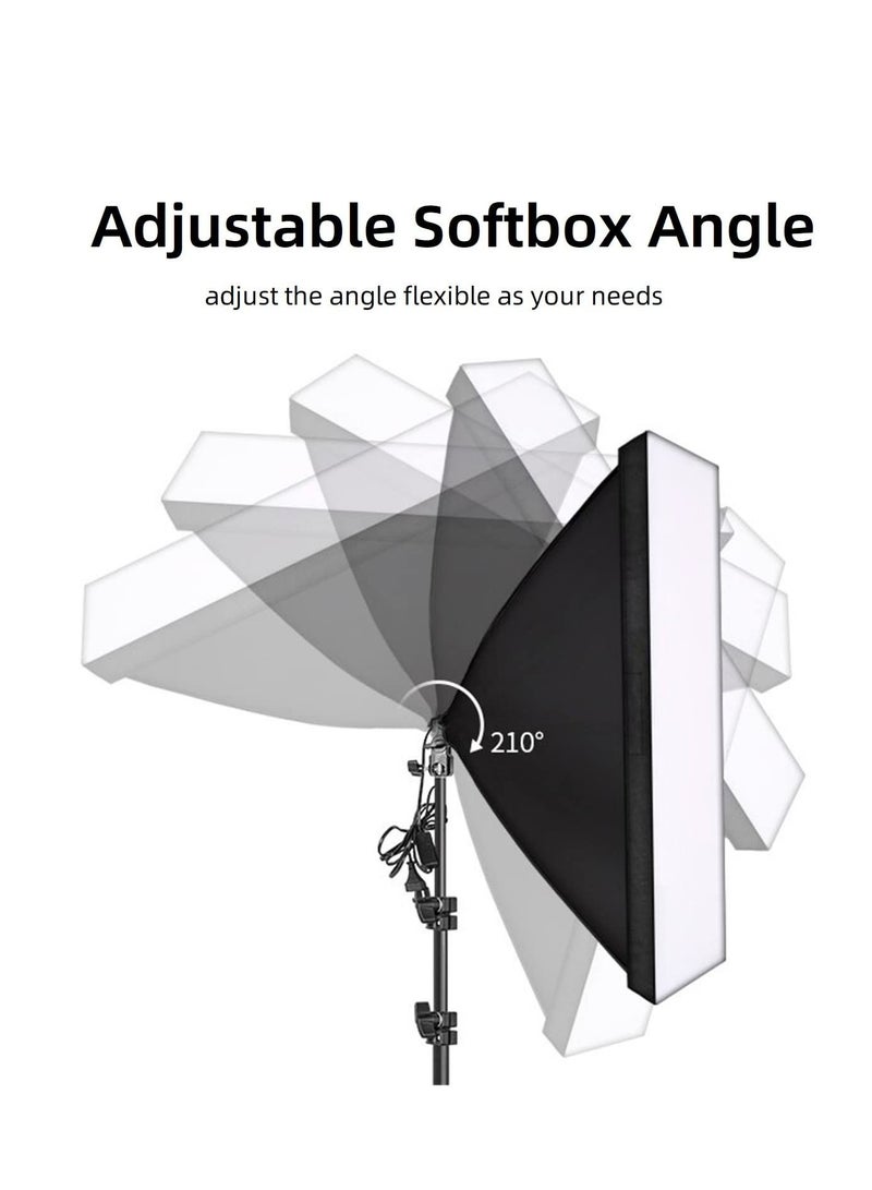 Photography Softbox Studio Kit Rectangle Continuous SoftBox Lighting Bundle [50x70cm Softbox *2pcs] & [Light Holder Stand *2pcs] Photo Studio Equipment Set - Image 5