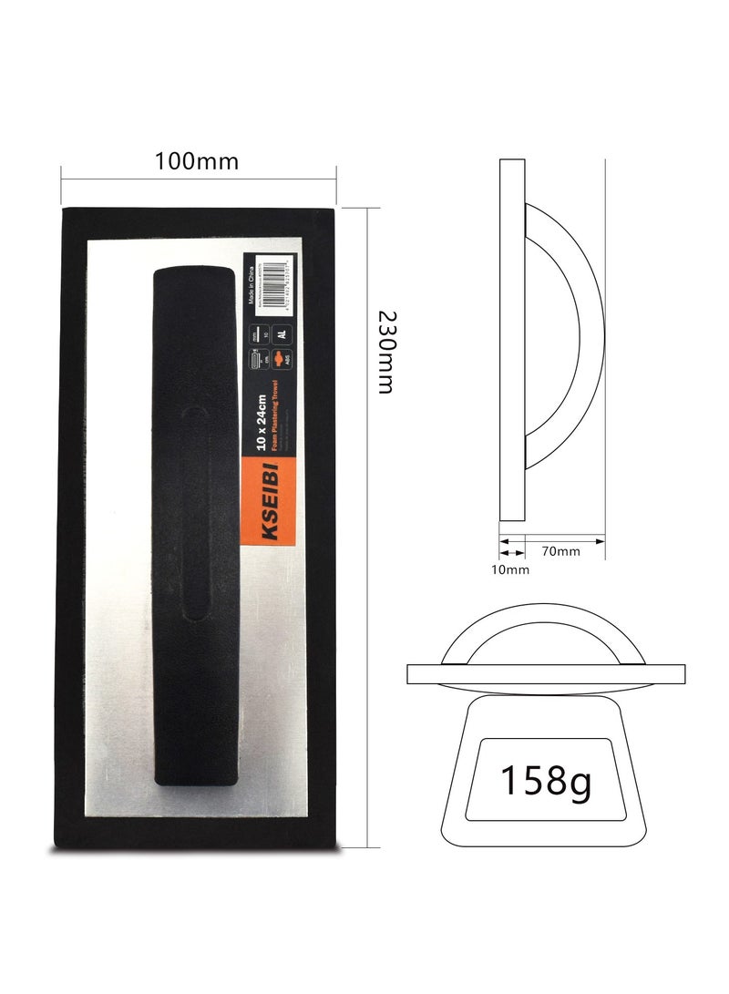 KSEIBI Eva Plastering Trowel/Black, "10x23CM, Rubber Sponge, Tile Renovation Tool for Smoothing and Packing Grout, Tile Cleaning, Tile Repair, Professional Tile Installation and DIY Home Improvement.  - Image 3