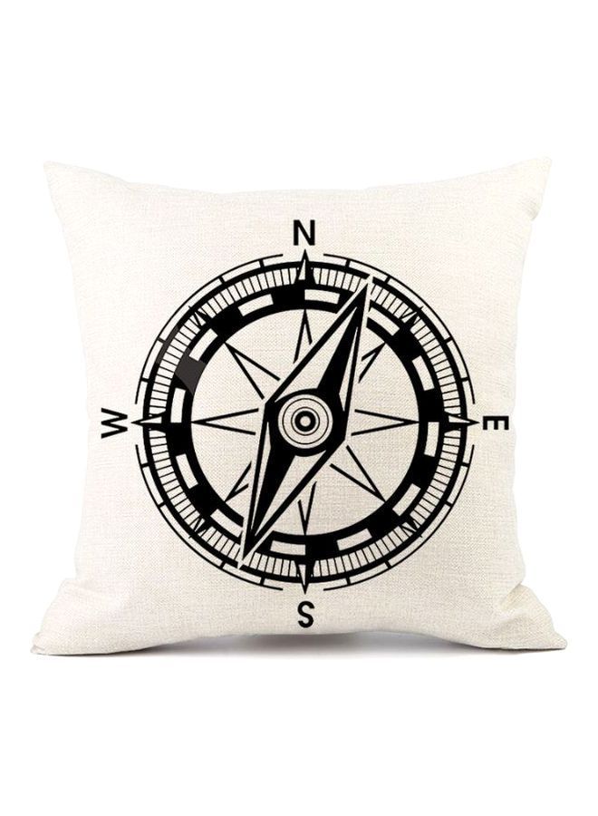 NIBEMINENT Sailboat Printed Cushion Cover White/Black 45x45cm