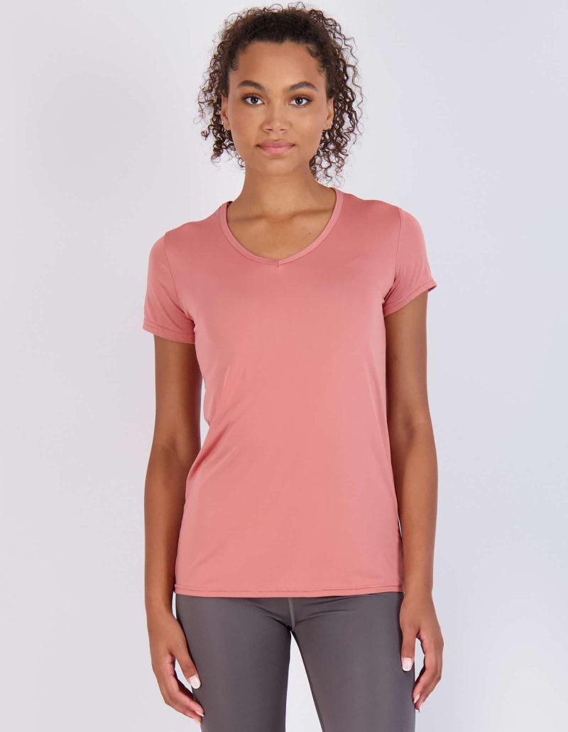 REALESSENTIALS Real Essentials 5 Pack: Women's Dry Fit Short Sleeve V Neck Workout Top - Fitness Pilates Gym Athletic Yoga T-Shirt (Plus Available), Set 12, S - Image 4