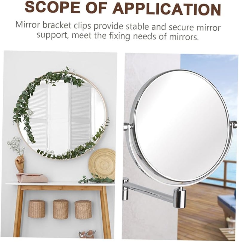 Jojofuny 5 حزمة مشابك مرآة متينة لتركيب الزجاج بدون إطار أقواس مثبتة سهلة التركيب - Image 5