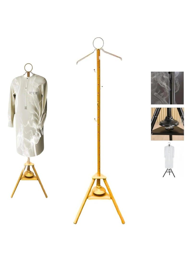 Royal Sturdy Clothes Incense bakhoor Burner Stand, Alloy Steel Hanger with cloth Hooks and Ventilation Holes for Aromatic bukhoor Steaming, Elegant and Sturdy Organizer for Home, Office and Hotels
