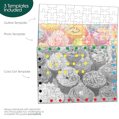 Keeping Busy 35 Piece Dementia Puzzles for Seniors Color Coded with Templates Puzzles for Dementia Gift for Nursing Home Residents 63 pc Cupcake - Image 5