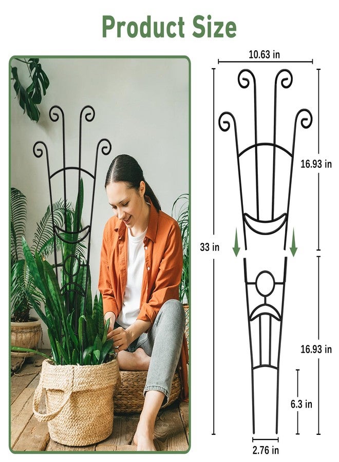Xeeol 32.6in Plant Trellis for Climbing Plants Indoor, Expandable Large Metal Trellis for Potted Plants, Heavy-Duty Tall Pothos Plant Climber Support for Ivy Pothos Hoya Monstera, 2P - Image 5