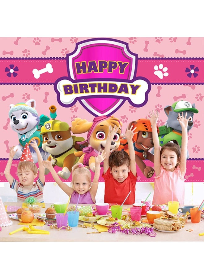 Paw Patrol themed birthday party background decoration cloth, suitable for children's birthday photography props background (size: 150cm X 100cm) - Image 3